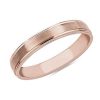 Men'S Rings | Blue Nile Brushed Inlay Wedding Ring In 18K Rose Gold (4Mm)