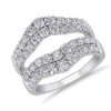 Women'S Rings | Blue Nile Two Row Prong-Set Diamond Ring Insert In 18K White Gold (2 Ct. Tw.)