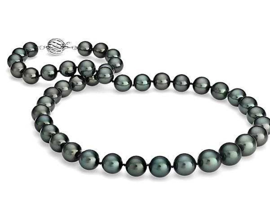 Necklaces | Blue Nile Tahitian Cultured Pearl Strand Necklace In 18K White Gold (8.0-10.5Mm)