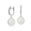 Earrings | Blue Nile South Sea Cultured Pearl And Diamond Drop Earrings In 18K White Gold (13Mm)