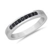 Men'S Rings | Blue Nile Men'S Black Diamond Pav Wedding Ring With Black Rhodium In 14K White Gold (1/5 Ct. Tw.)