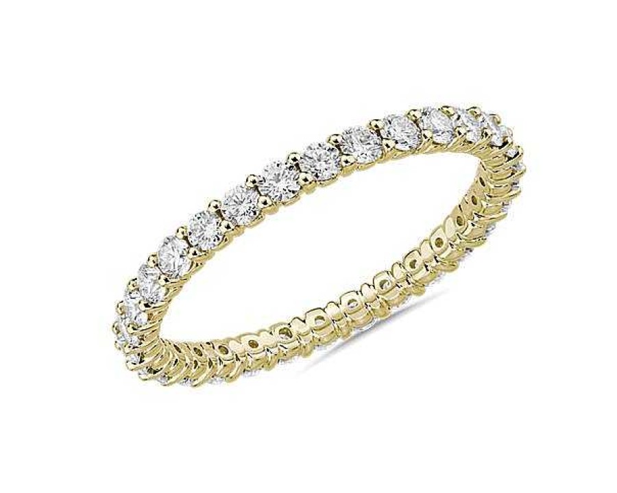 Women'S Rings | Blue Nile Comfort Fit Round Brilliant Diamond Eternity Ring In 18K Yellow Gold (1 Ct. Tw.)