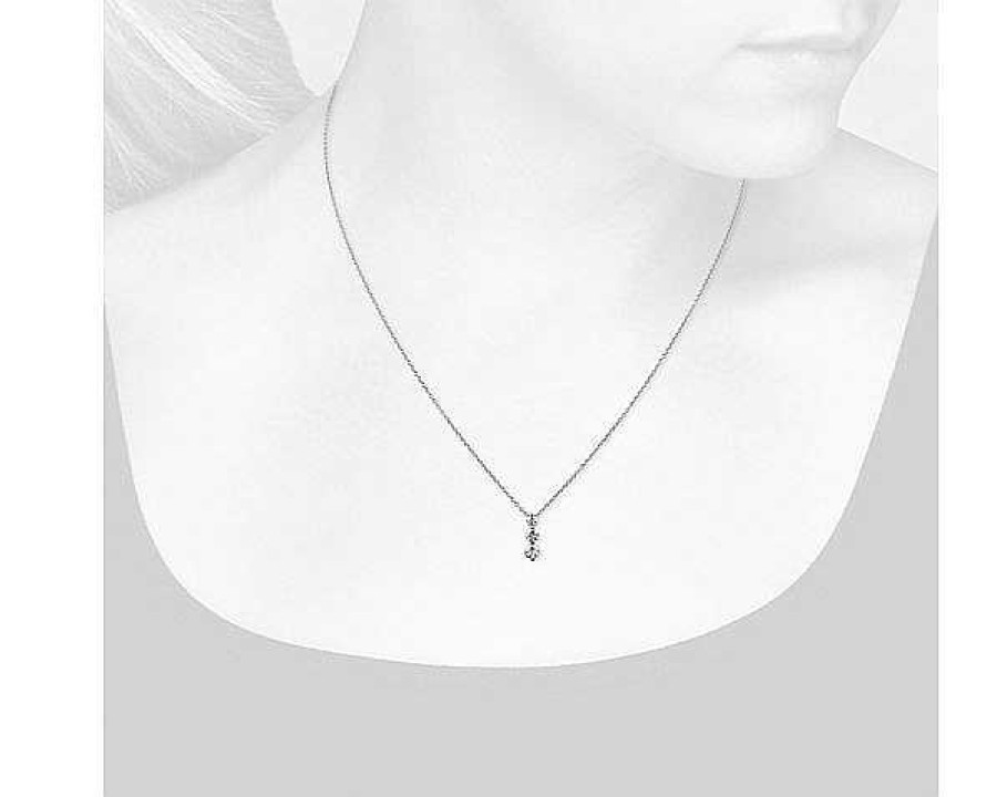 Necklaces | Blue Nile Three-Stone Drop Diamond Pendant In 18K White Gold (1/2 Ct. Tw.)