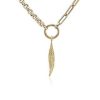 Necklaces | Blue Nile 18" Mixed Link Chain With Leaf Charm In 14K Yellow Gold