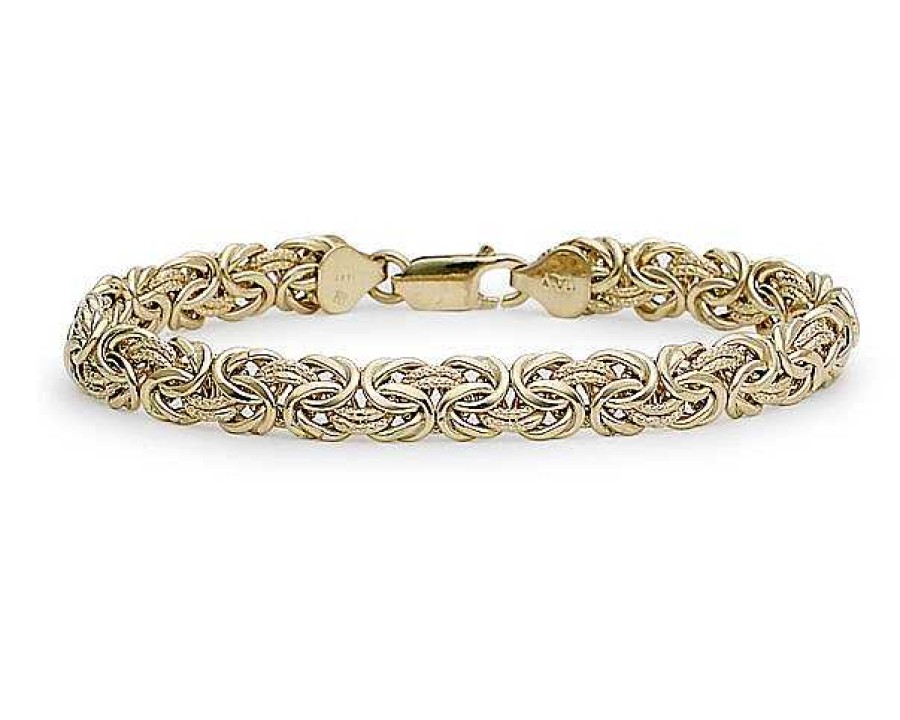 Bracelets | Blue Nile 8" Byzantine Bracelet In 18K Italian Yellow Gold (7.5 Mm)