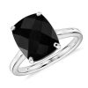 Rings | Blue Nile Black Onyx Cushion Cocktail Ring In 14K White Gold (11X9Mm)