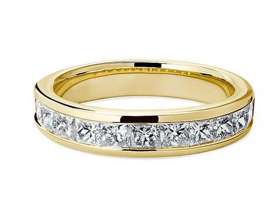 Women'S Rings | Blue Nile Channel Set Princess Diamond Ring In 14K Yellow Gold (1 1/2 Ct. Tw.)