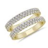 Women'S Rings | Blue Nile Two Row Pav Diamond Ring Insert In 18K Yellow Gold (1 Ct. Tw.)