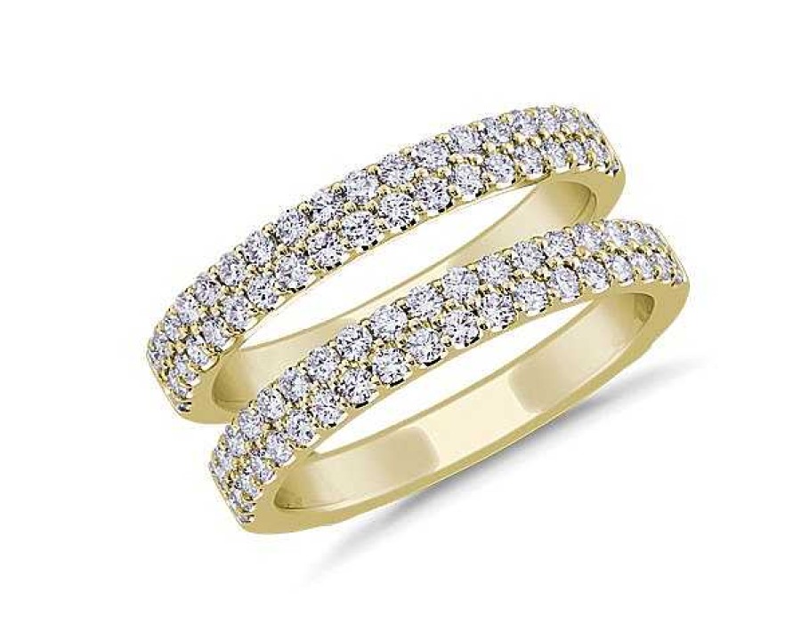 Women'S Rings | Blue Nile Two Row Pav Diamond Ring Insert In 18K Yellow Gold (1 Ct. Tw.)