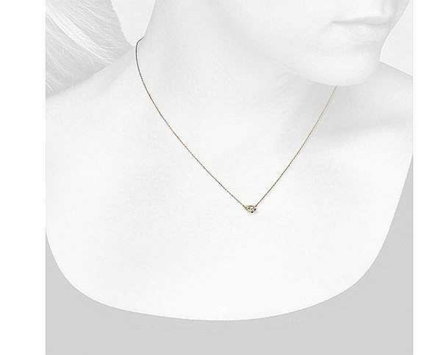 Necklaces | Blue Nile Bezel Set Pear-Shaped Diamond Pendant In 14K Yellow Gold (1/5 Ct. Tw.)