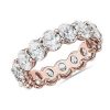 Women'S Rings | Blue Nile Oval Cut Diamond Eternity Ring In 14K Rose Gold (5 Ct. Tw.)