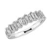 Rings | Blue Nile Alternating Tapered Baguette Diamond Wedding Ring In 18K White Gold (5/8 Ct. Tw.)