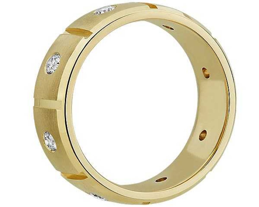 Men'S Rings | Blue Nile Bold Diamond Eternity Ring In 18K Yellow Gold (7 Mm, 1/2 Ct. Tw.)