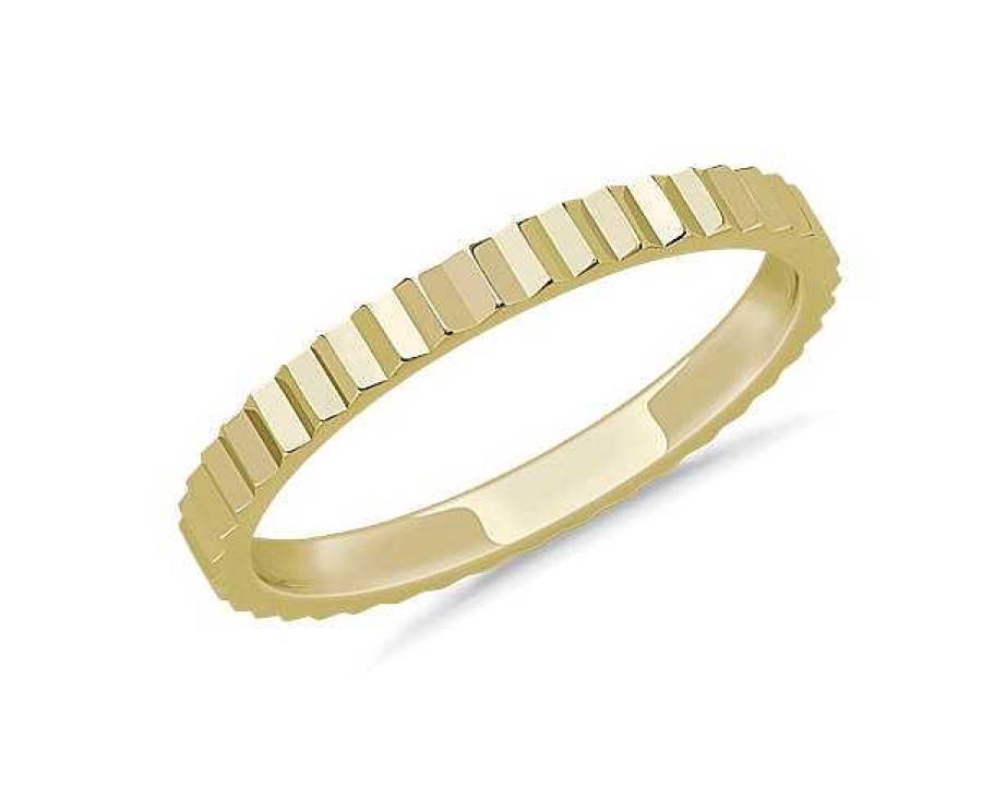 Women'S Rings | Blue Nile Stackable Vertical Mirrors Ring In 14K Yellow Gold (2Mm)