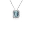 Necklaces | Blue Nile Emerald Cut Aquamarine Pendant In 14K White Gold