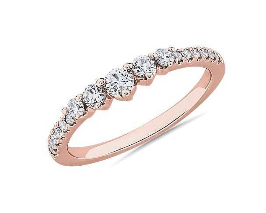 Rings | Blue Nile Tiara Pav Diamond Ring In 18K Rose Gold (1/3 Ct. Tw.)