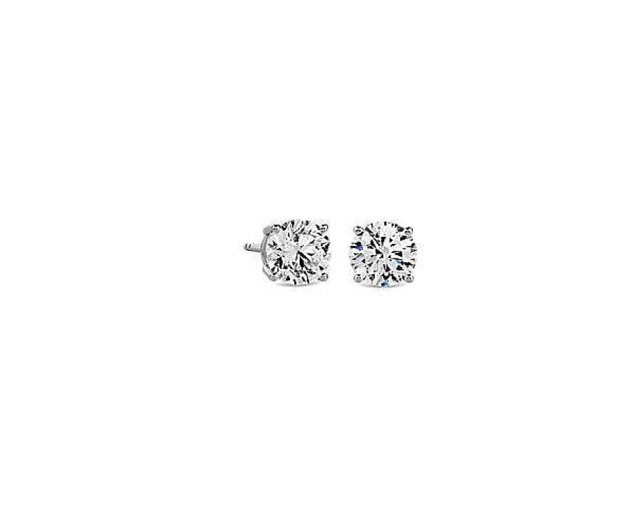 Earrings | Blue Nile Lab Grown Diamond Stud Earrings In 14K White Gold (1 Ct. Tw.)