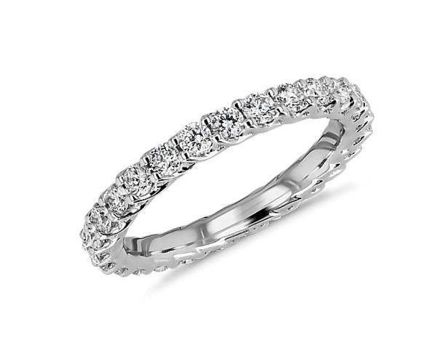 Women'S Rings | Blue Nile Tessere Weave Diamond Eternity Ring In Platinum (1 Ct. Tw.)