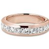 Women'S Rings | Blue Nile Channel Set Princess-Cut Diamond Ring In 14K Rose Gold (2 Ct. Tw.)