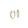 Earrings | Blue Nile Petite Diamond Huggie Hoop Earrings In 14K Yellow Gold (1/10 Ct. Tw.)