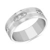 Men'S Rings | Blue Nile Trio Stationed Channel-Set Diamond Wedding Ring In 14K White Gold (8 Mm, 1 1/6 Ct. Tw.)