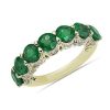 Rings | Blue Nile Emerald 7-Stone And Hidden Diamond Halo Ring In 14K Yellow Gold