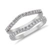 Women'S Rings | Blue Nile Curved Pav Diamond Ring Insert In 14K White Gold (1/2 Ct. Tw.)