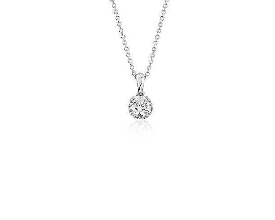 Necklaces | Blue Nile Canadian Diamond Solitaire Pendant In 18K White Gold (1/2 Ct. Tw.)