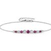 Bracelets | Blue Nile Ruby And Diamond Graduated Curve Bracelet In 14K White Gold