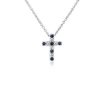 Necklaces | Blue Nile Sapphire And Diamond Tessere Cross Pendant In 14K White Gold (1.7Mm)