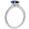 Rings | Blue Nile Oval Sapphire French Pav Ring In 14K White Gold (8X6Mm)