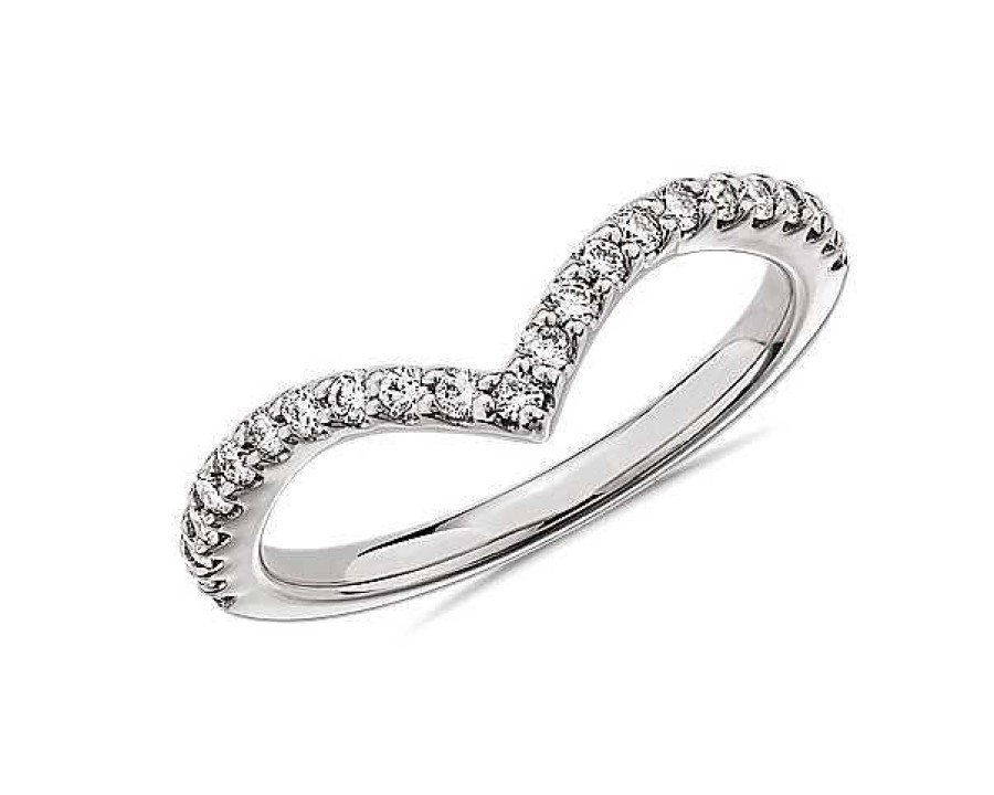 Rings | Blue Nile Contemporary V-Shaped Diamond Ring In 14K White Gold (1/3 Ct. Tw.)