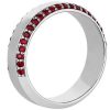 Men'S Rings | Blue Nile Men'S Ruby Edge Pave Band In Platinum (6.5 Mm, 3/4 Ct. Tw.)