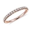 Women'S Rings | Blue Nile French Pav Diamond Ring In 14K Rose Gold (1/4 Ct. Tw.)