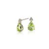 Earrings | Blue Nile Pear-Shaped Peridot Earrings With Diamond Trio In 14K Yellow Gold (8X6Mm)