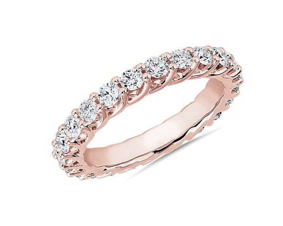 Women'S Rings | Blue Nile Tessere Diamond Eternity Ring In 14K Rose Gold (1 1/2 Ct. Tw.)