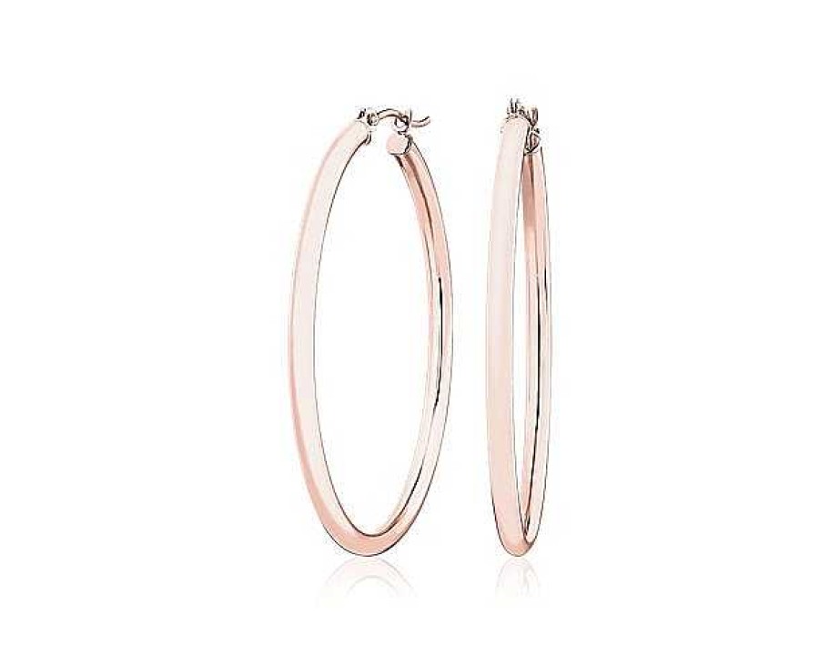 Earrings | Blue Nile Medium Hoop Earring In 14K Rose Gold (2 X 34 Mm)