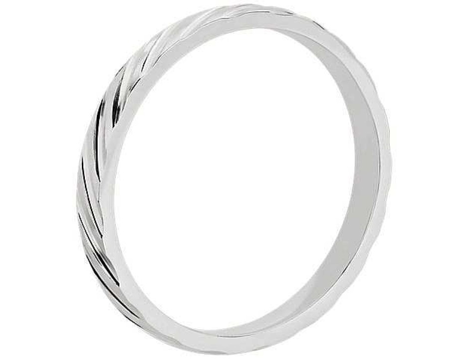 Women'S Rings | Blue Nile Angled Stripe Stackable Ring In 14K White Gold (2Mm)