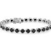 Bracelets | Blue Nile Black Onyx Round Rope Bracelet In Sterling Silver (5Mm)