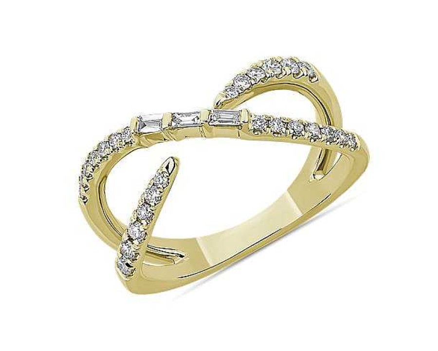 Rings | Blue Nile Open Crossover Diamond Fashion Ring In 14K Yellow Gold (1/4 Ct. Tw.)