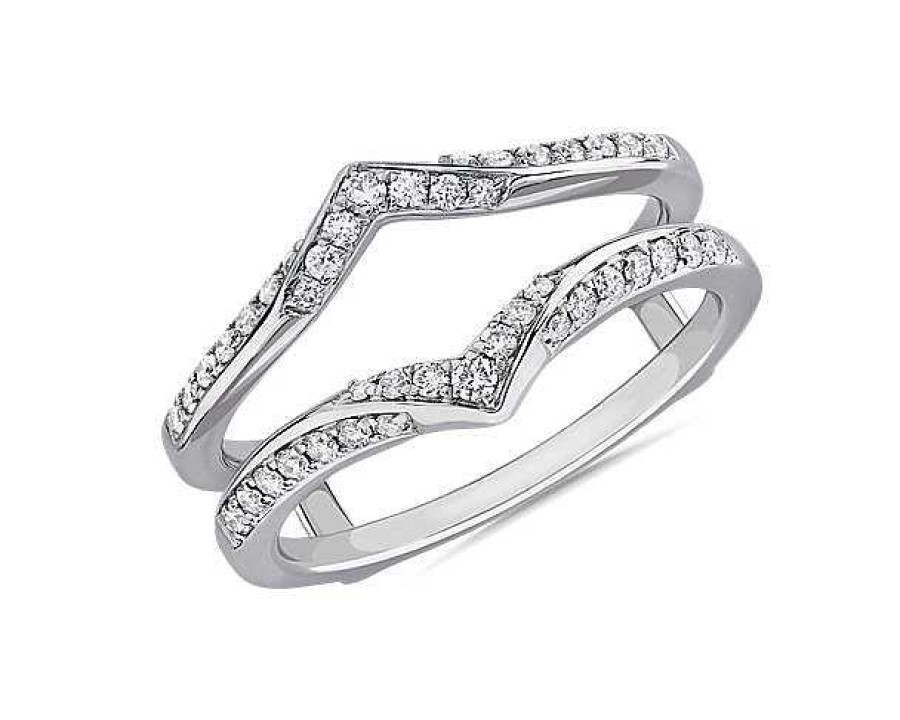 Women'S Rings | Blue Nile Pointed Diamond Insert In 18K White Gold (1/4 Ct. Tw.)