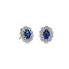 Earrings | Blue Nile Sapphire And Diamond Flower Earrings In 14K White Gold (6X4Mm)