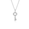 Necklaces | Blue Nile Diamond Key Pendant In 14K White Gold (1/10 Ct. Tw.)