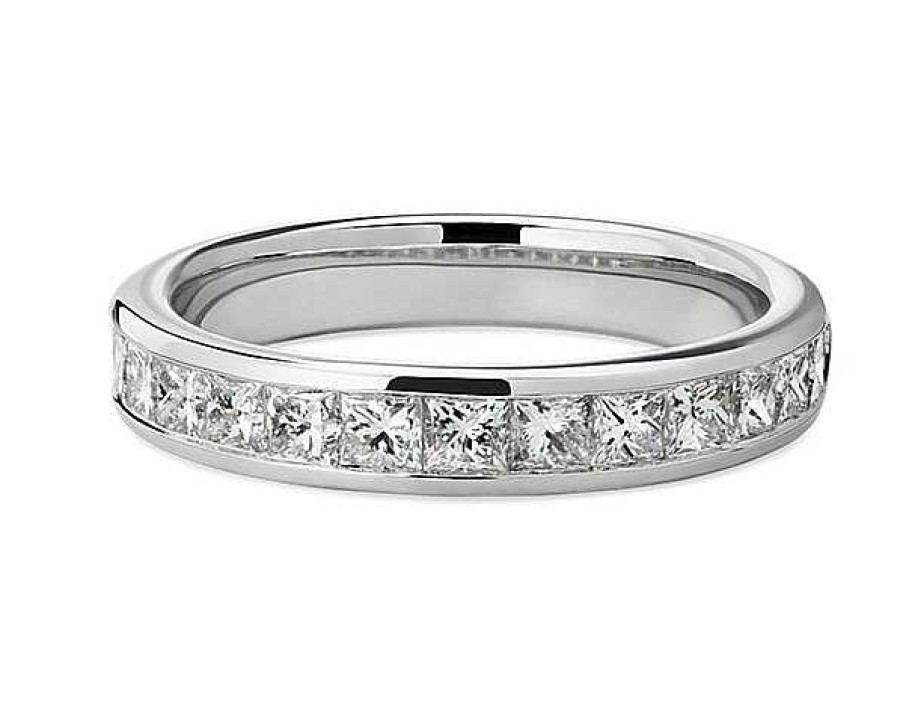 Women'S Rings | Blue Nile Channel Set Princess-Cut Diamond Ring In 14K White Gold (1 Ct. Tw.)