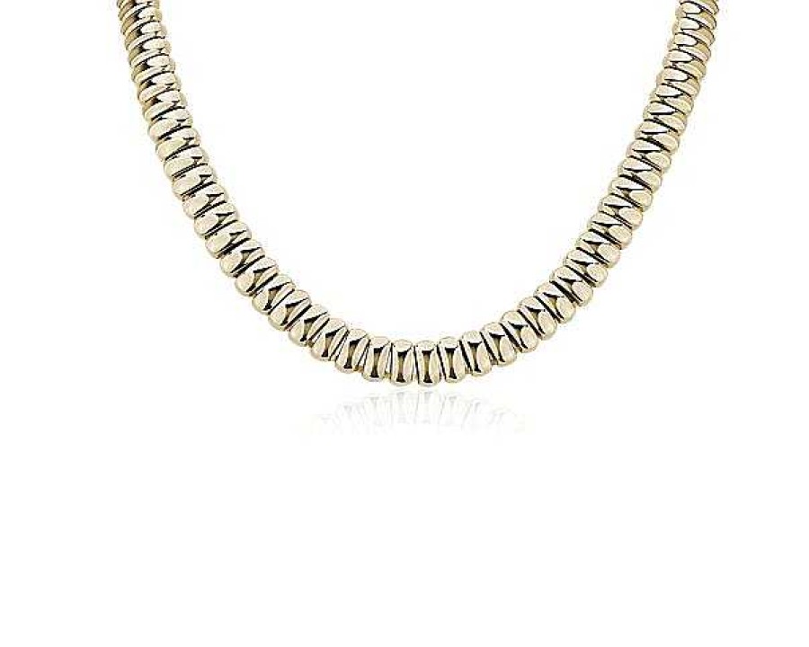 Necklaces | Blue Nile 16.5" Medium Domed Choker In 14K Italian Yellow Gold (9.5 Mm)