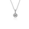 Necklaces | Blue Nile Halo Diamond Pendant In 18K White Gold (1/2 Ct. Tw.)