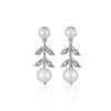 Earrings | Blue Nile Freshwater Pearl And White Topaz Drop Earrings In Sterling Silver