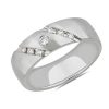 Men'S Rings | Blue Nile Diagonal Diamond Highlight Wedding Ring In 18K White Gold (7 Mm, 1/4 Ct. Tw.)