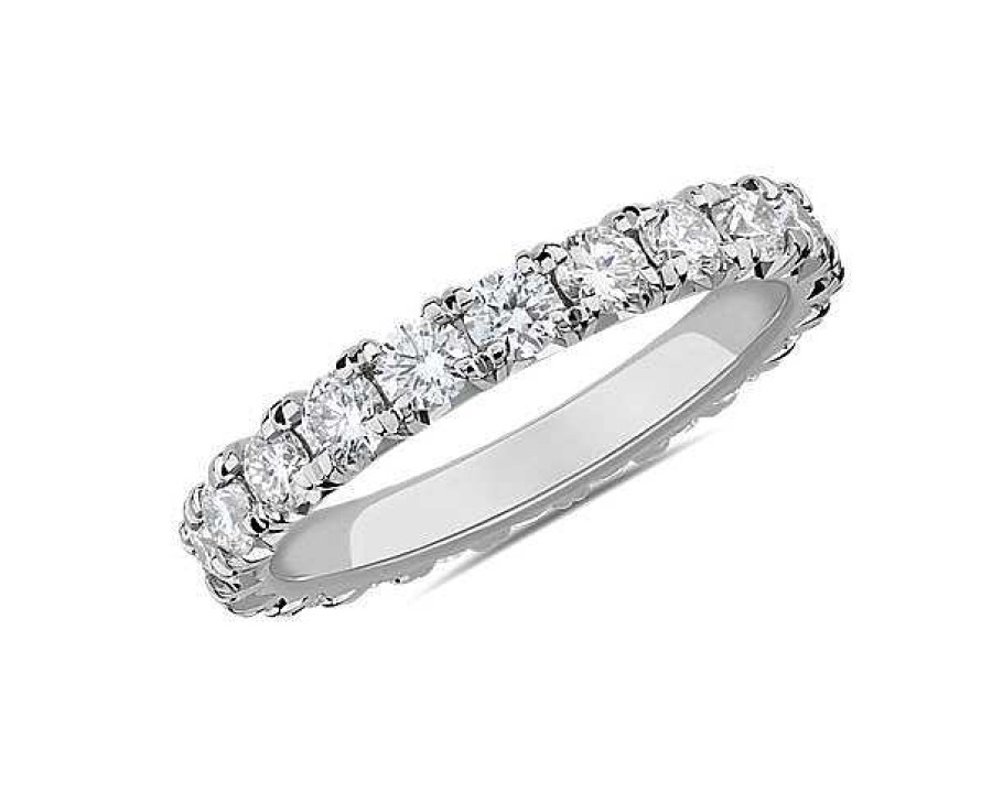 Women'S Rings | Blue Nile French Pav Diamond Eternity Ring In 14K White Gold (1 1/2 Ct. Tw.)