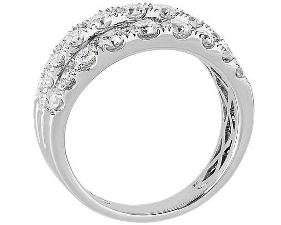 Rings | Blue Nile Three Row Graduated Diamond Fashion Ring In 14K White Gold (2 1/4 Ct. Tw.)